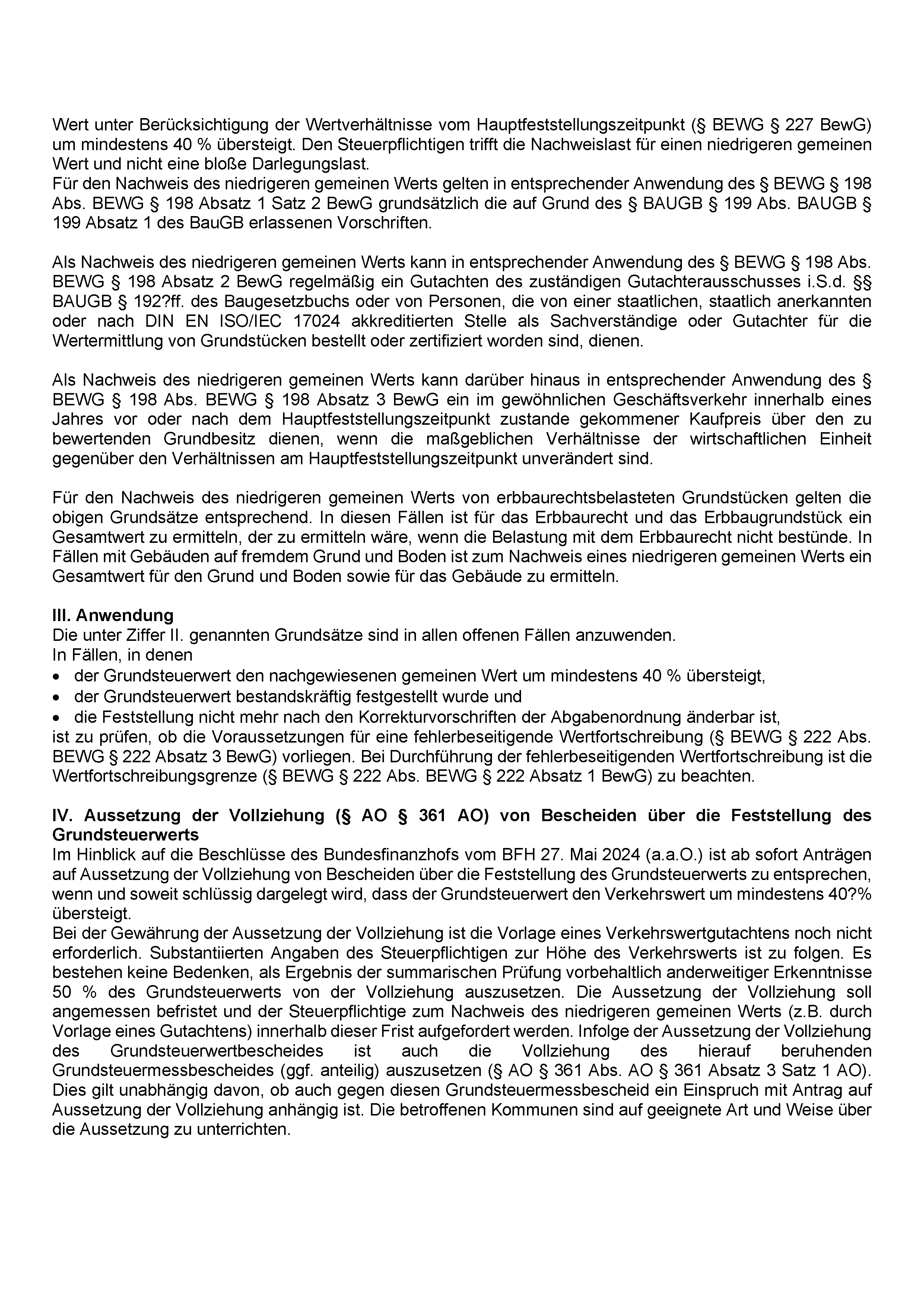 Grundsteuer 2025 Nachweis niedriger gemeiner Wert